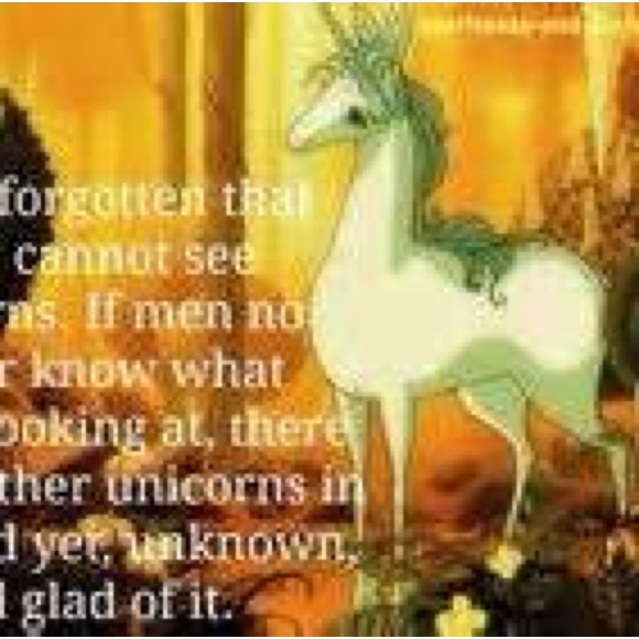 The Last Unicorn pendant and chain. Silver tone with blue and clear glass - Picture 8 of 10